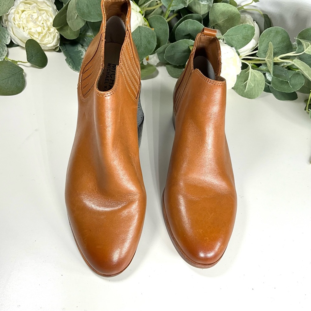MICHAEL KORS Leather Ankle Bootie Caramel/Brown Boots 6 - Picture 3 of 9